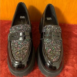 Glitter patent leather loafers from BP size 7.5